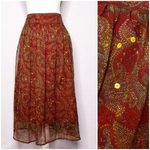 Cassee's Paisley Sequin Embellished Skirt Large